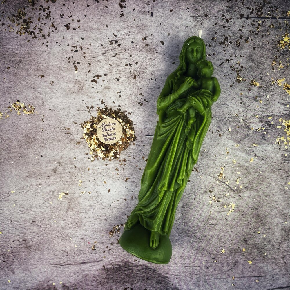 Beeswax Mother Mary Spell Candle
