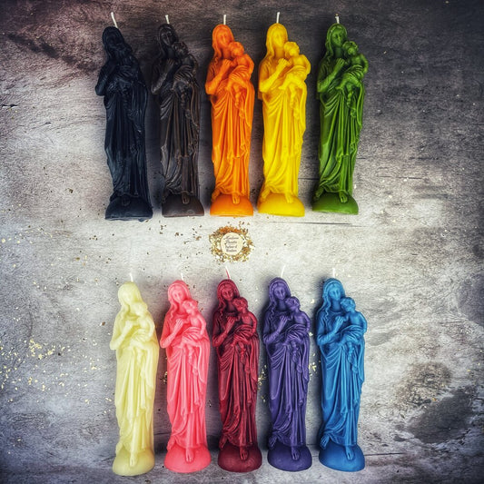 Beeswax Mother Mary Spell Candle