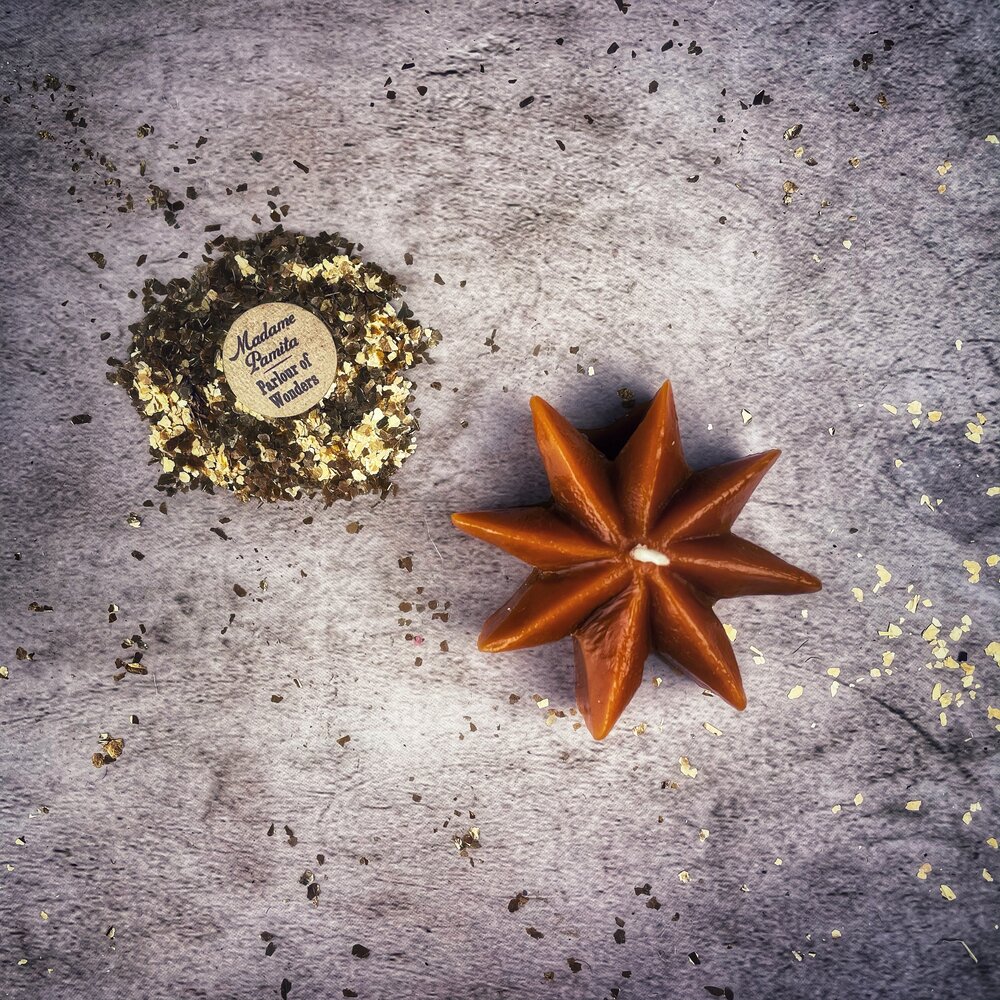 Beeswax Mystic Star Spell Candle