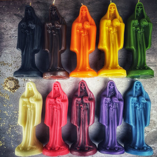Beeswax Santa Muerte Spell Candle