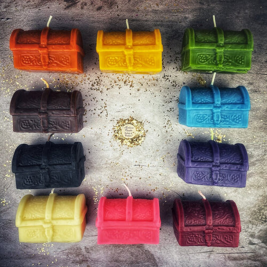 Beeswax Treasure Chest Spell Candle