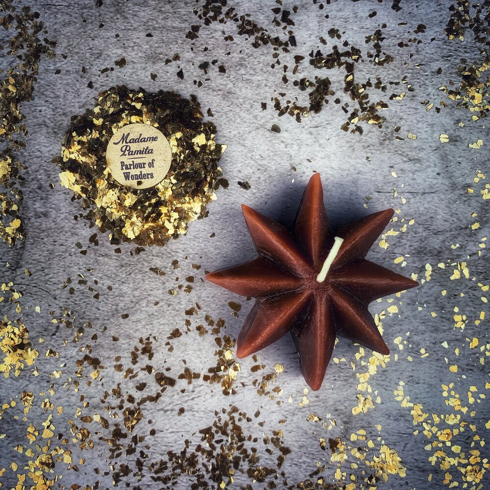 Beeswax Mystic Star Spell Candle