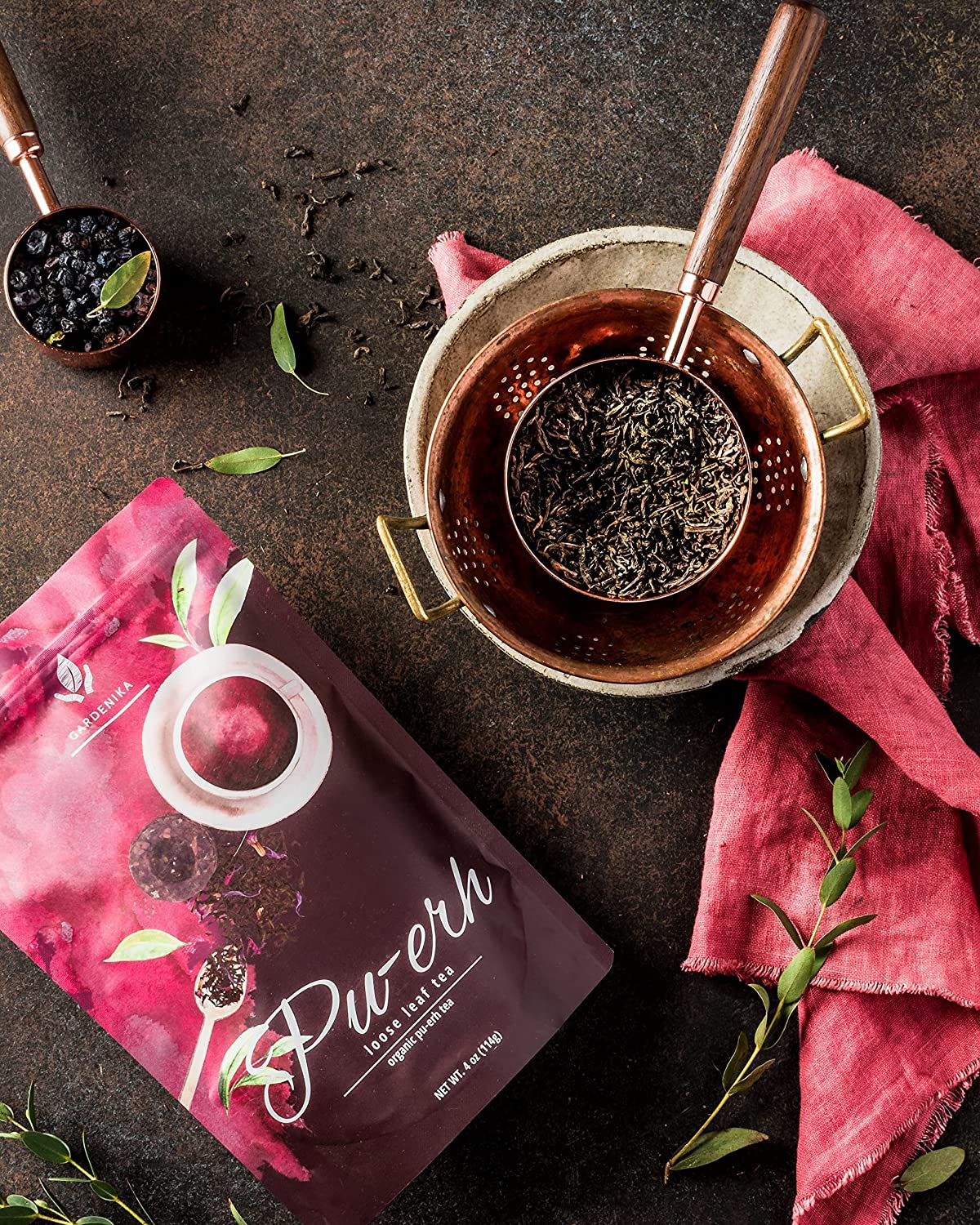 Organic Puerh Tea Loose Leaf, Chinese Black, Healing Blend