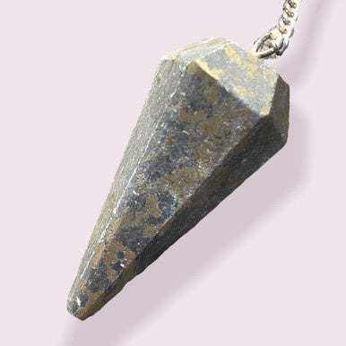 Pyrite In Matrix 6-Sided Point Pendulum For Energy Work