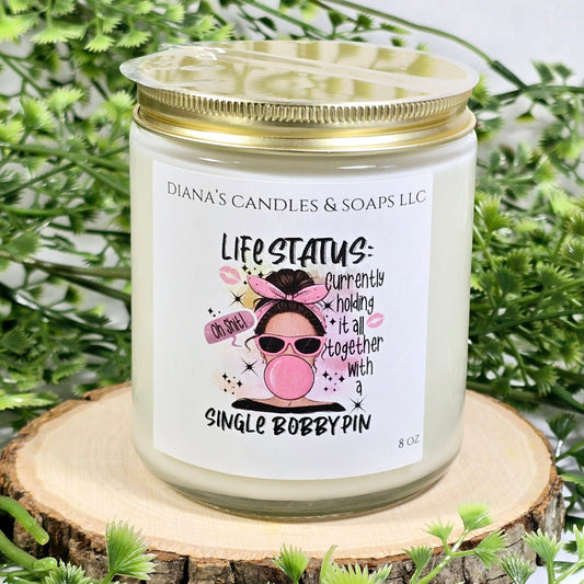 Life Status Natural Soy Candle 8 Oz Clean Burn 30 Hours