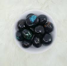 Tourmaline w/ Chrysocolla Tumbled