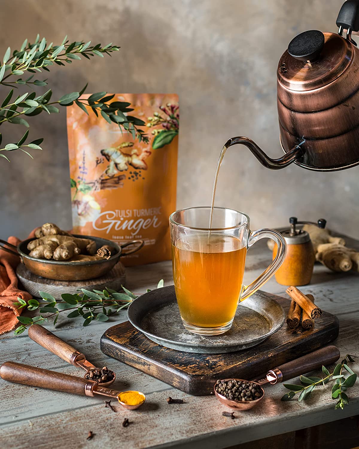 Organic Turmeric Ginger Tulsi Chai Loose Tea Blend