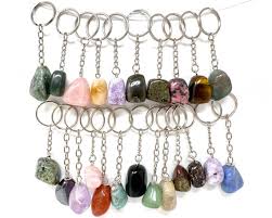 Assorted Tumbled Stone Keychain