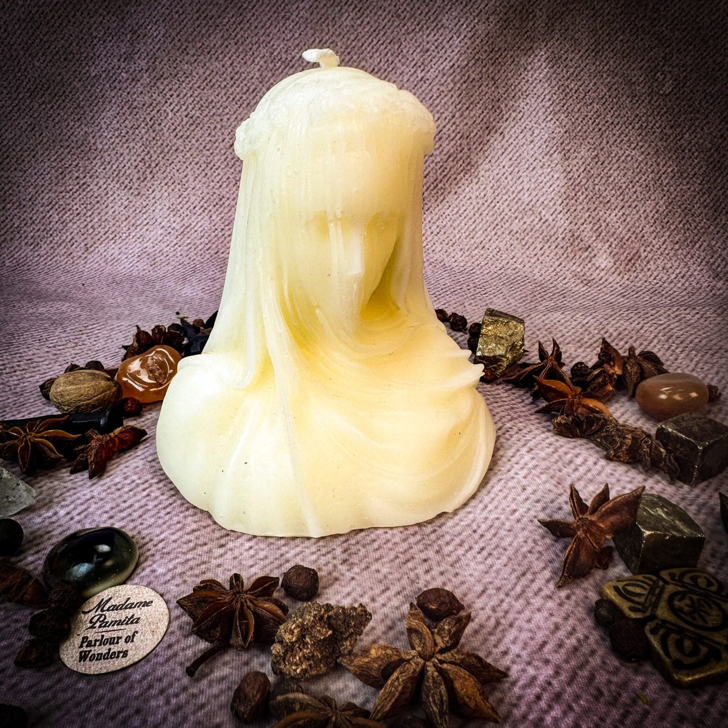 Beeswax Veil of Secrets Spell Candle