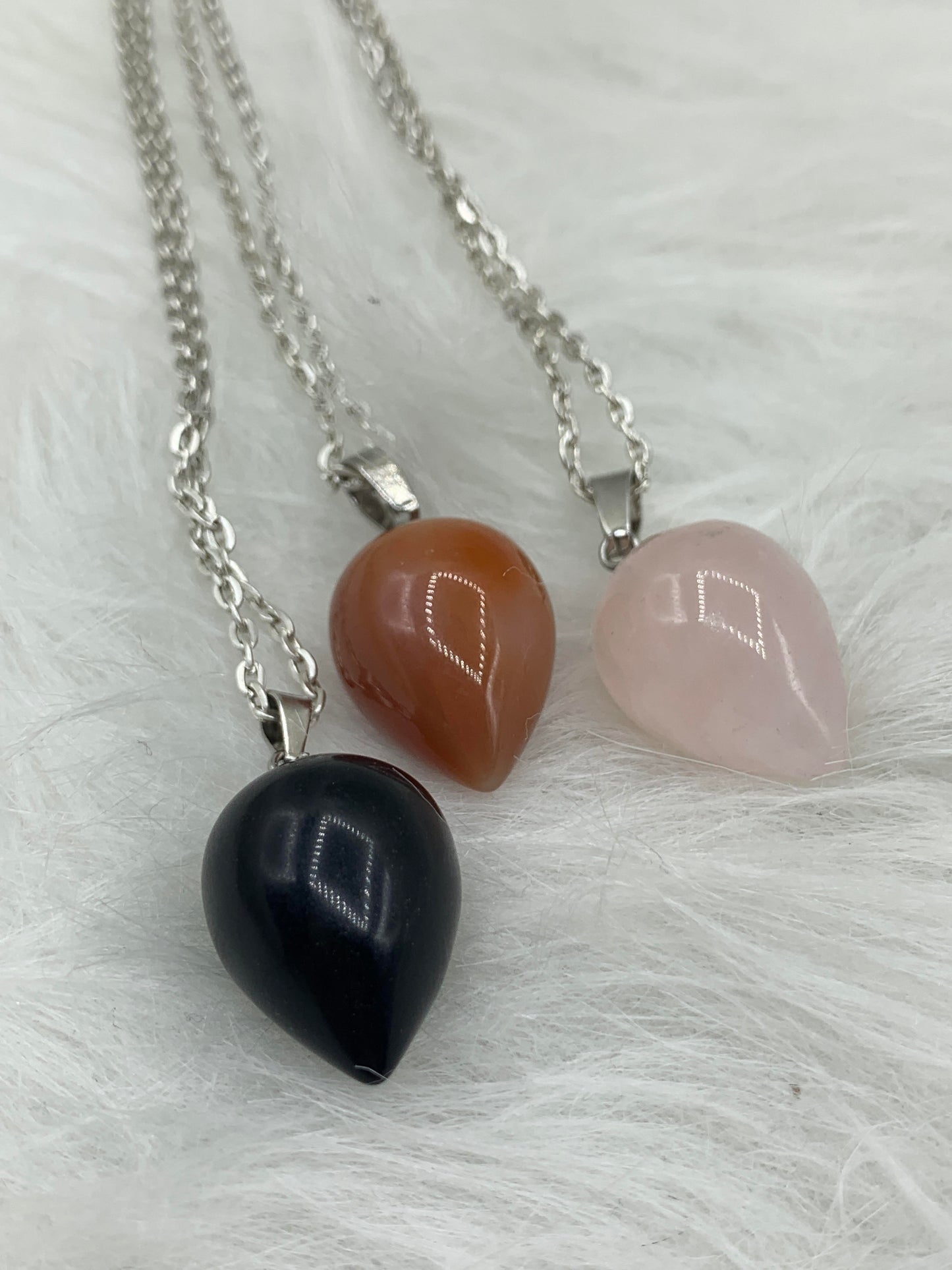 Assorted Gemstone Water Drop Necklace