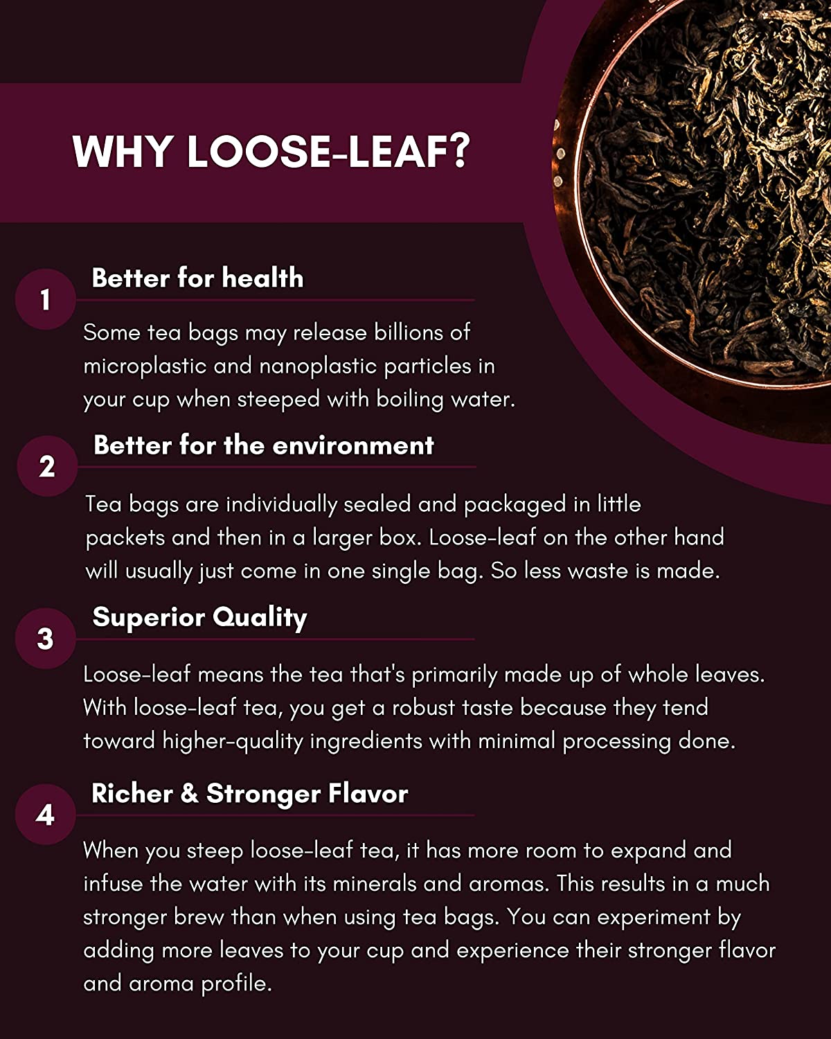 Organic Puerh Tea Loose Leaf, Chinese Black, Healing Blend