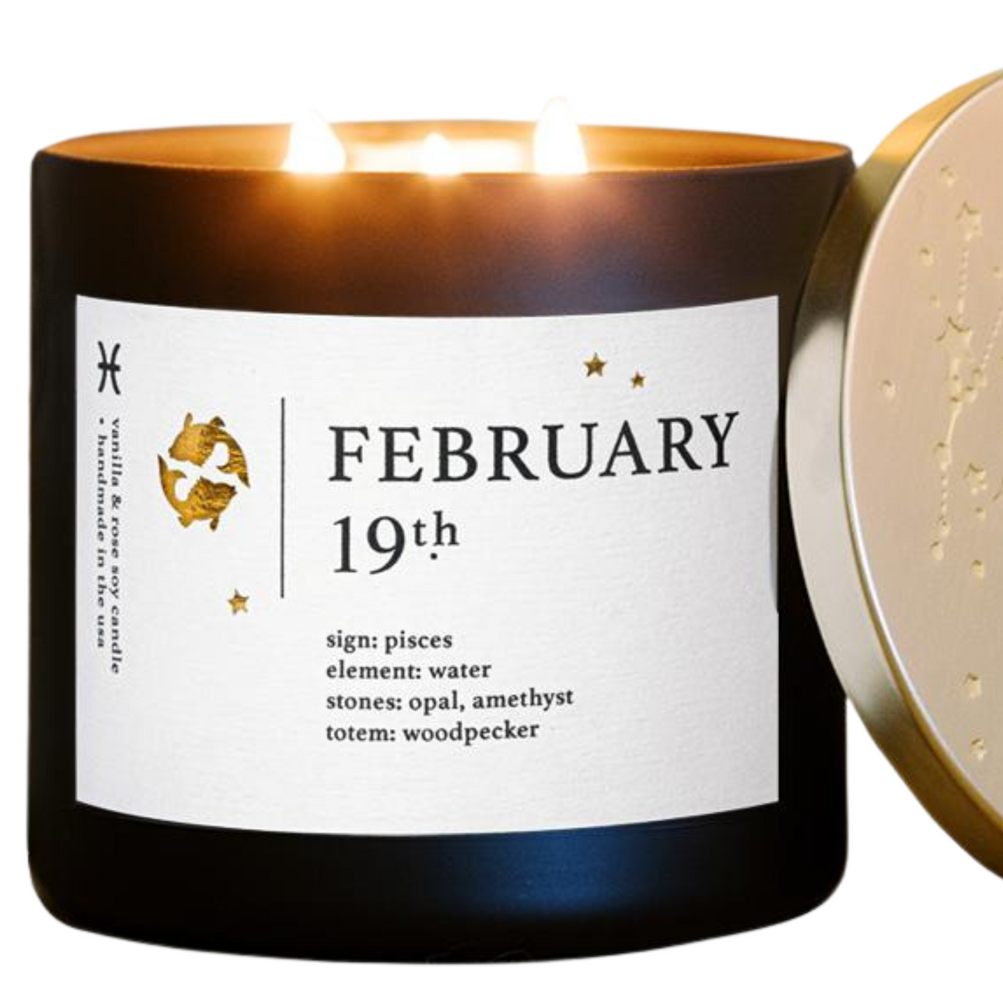 February Zodiac Candles With Personalized Astrology