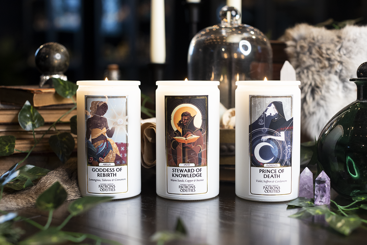 Cantrip Candles Abella, Goddess of Rebirth – 16 Oz Candle with Lemongrass, Tuberose & Cinnamon – product gallery image