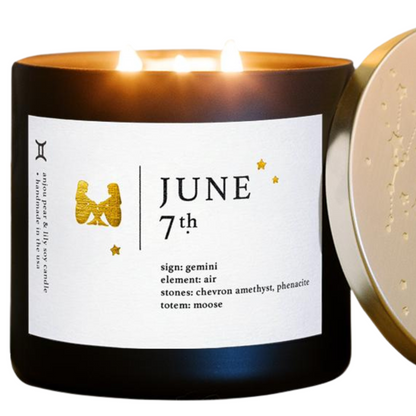 June Birthdate Zodiac Candles with Astrology Guidance