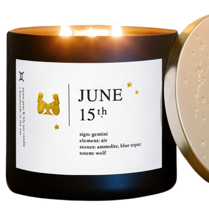 June Birthdate Zodiac Candles with Astrology Guidance