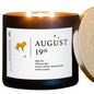 Personalized August Birthdate Zodiac Candle Insights