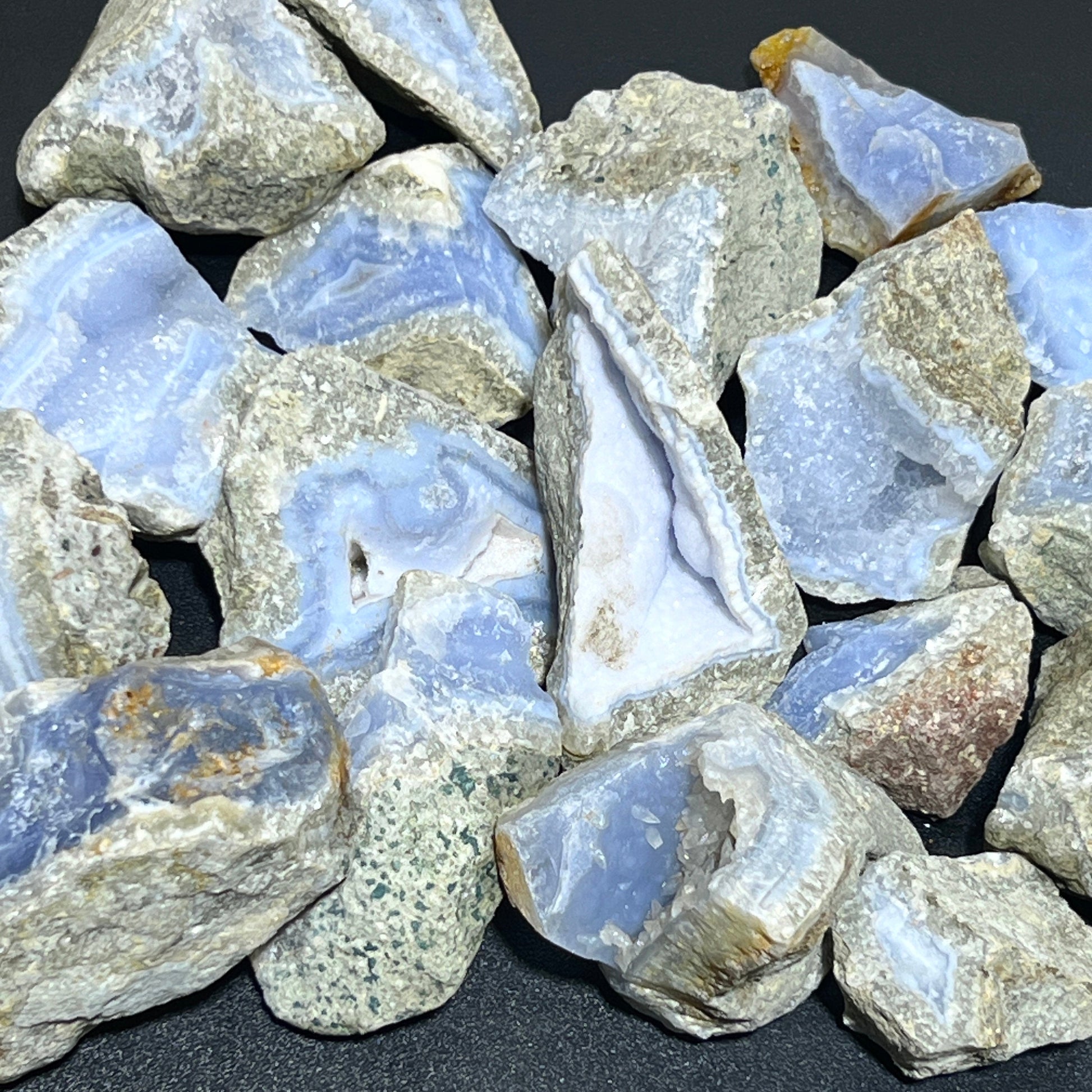 Blue Lace Agate Rough (1 Kilo)(2.2 LBs) Bulk Wholesale Lot