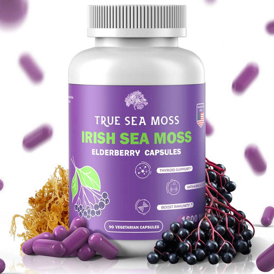 Irish Sea Moss Elderberry | 90 Capsules | 1600mg