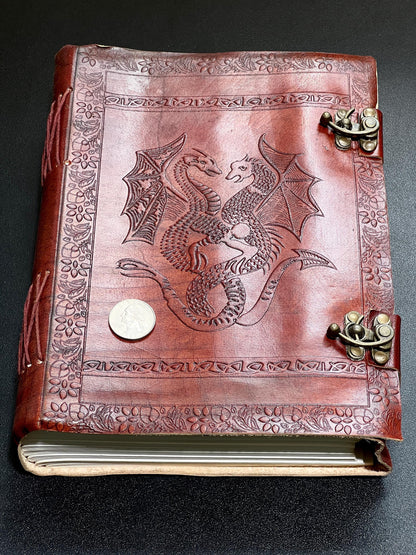 Notebook – Red Dragon Leather Bound Sketchbook | Mystics Vibe