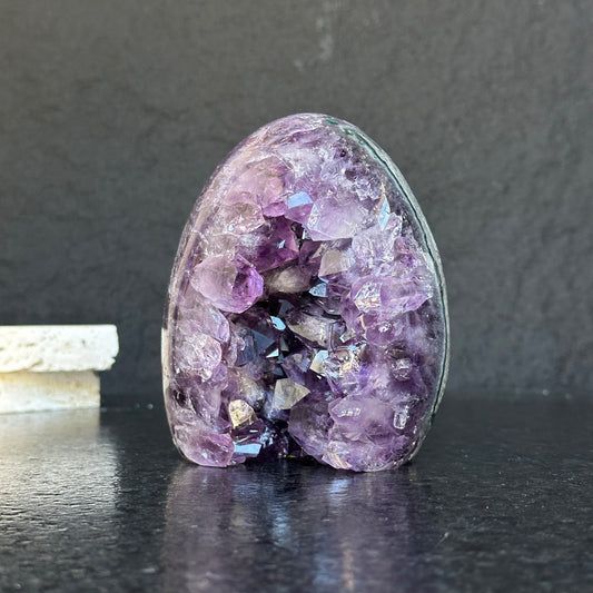 Uruguayan Quartz & Amethyst Geode Egg – 3.2 lb, 4.5 Inches