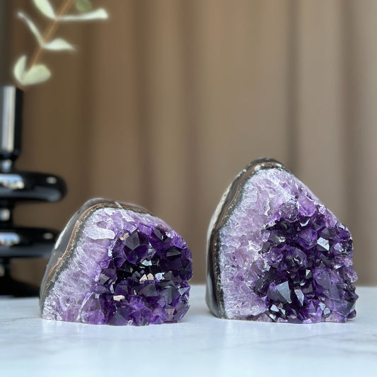 2-Piece Uruguayan Amethyst Cluster Set – 2.4 lb, 3.5 Inches