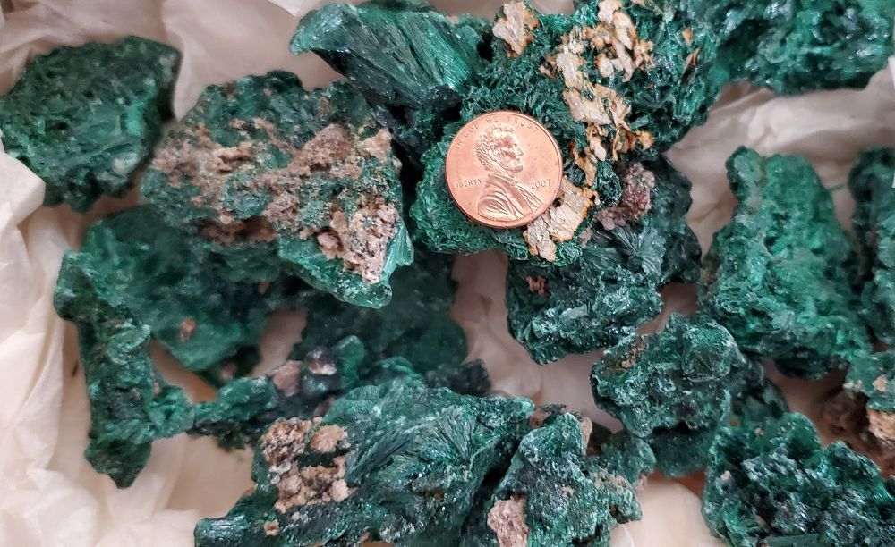 Raw Malachite Clusters Lg