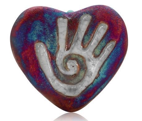 Mini Raku Heart - Healing Hand