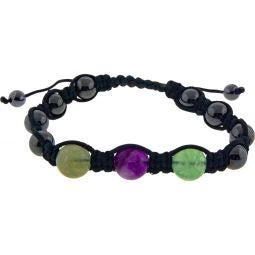 Adjustable Macrame Magnetic Hematite Bracelet