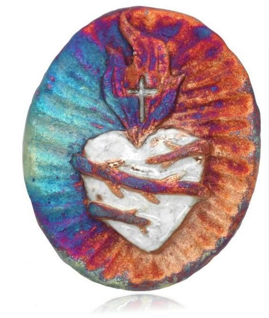 Raku Magnet-Sacred Heart