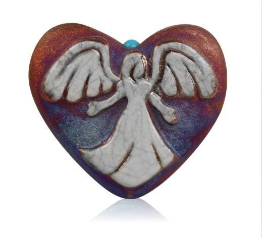 Mini Raku Heart - Angel