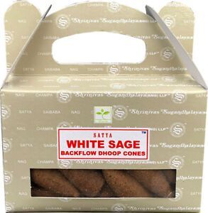 Satya White Sage Backflow Cones