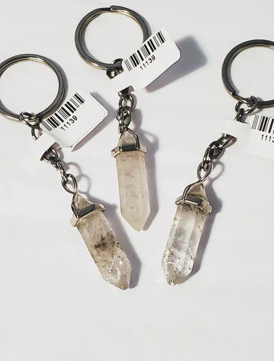 Gemstone Point Plated Keychain