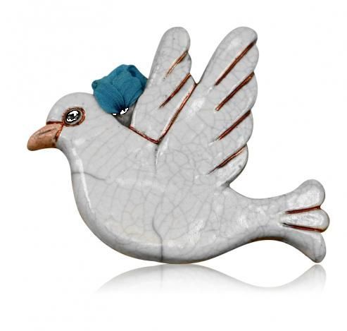 Raku Dove Ornament