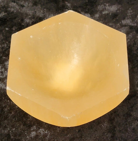 Selenite Bowl - Orange Hexagon