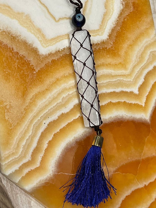 Evil Eye Selenite Wall Hanging