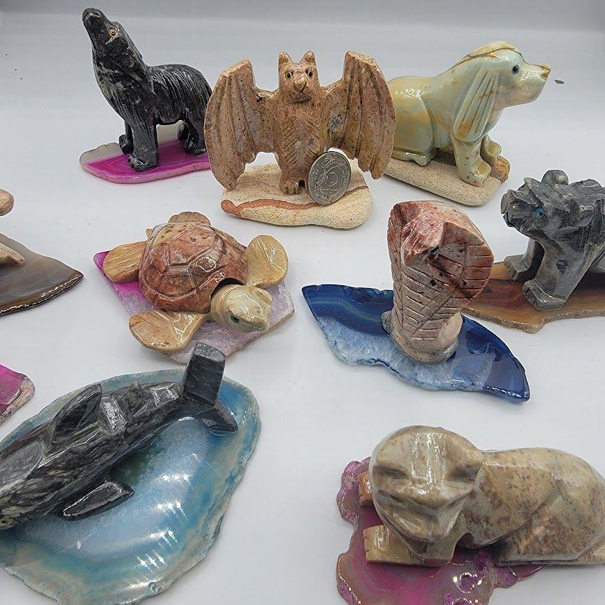 Ass't Animal Carving on Stone L