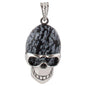 Assorted Gemstone Skull Silver Necklace