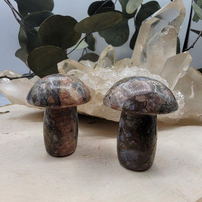 Gemstone Mushroom Carving (2" - 2.5")