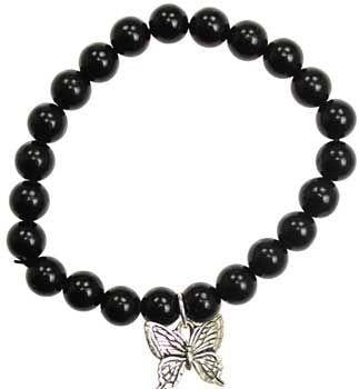 Black Obsidian Butterfly Bracelet