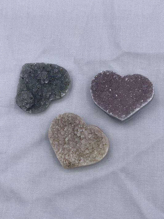 Rainbow Amethyst Druzy Heart