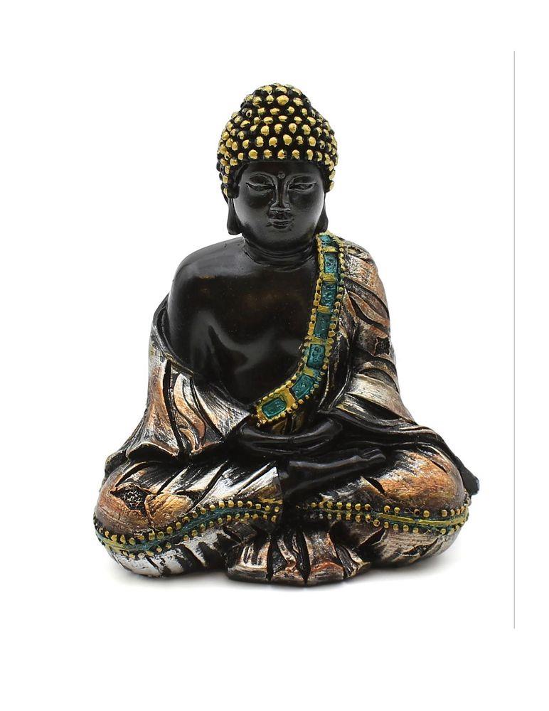 Meditating Buddha with Colored Robe - Statue