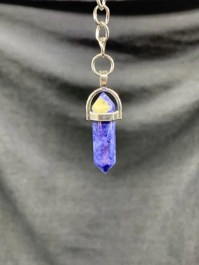 Gemstone Point Plated Keychain
