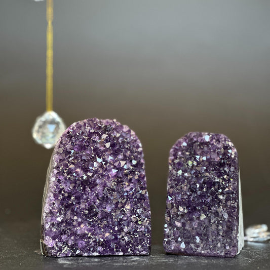 2-Piece Deep Purple Uruguayan Amethyst Point Set – 3.3 lb, 4.5 Inches