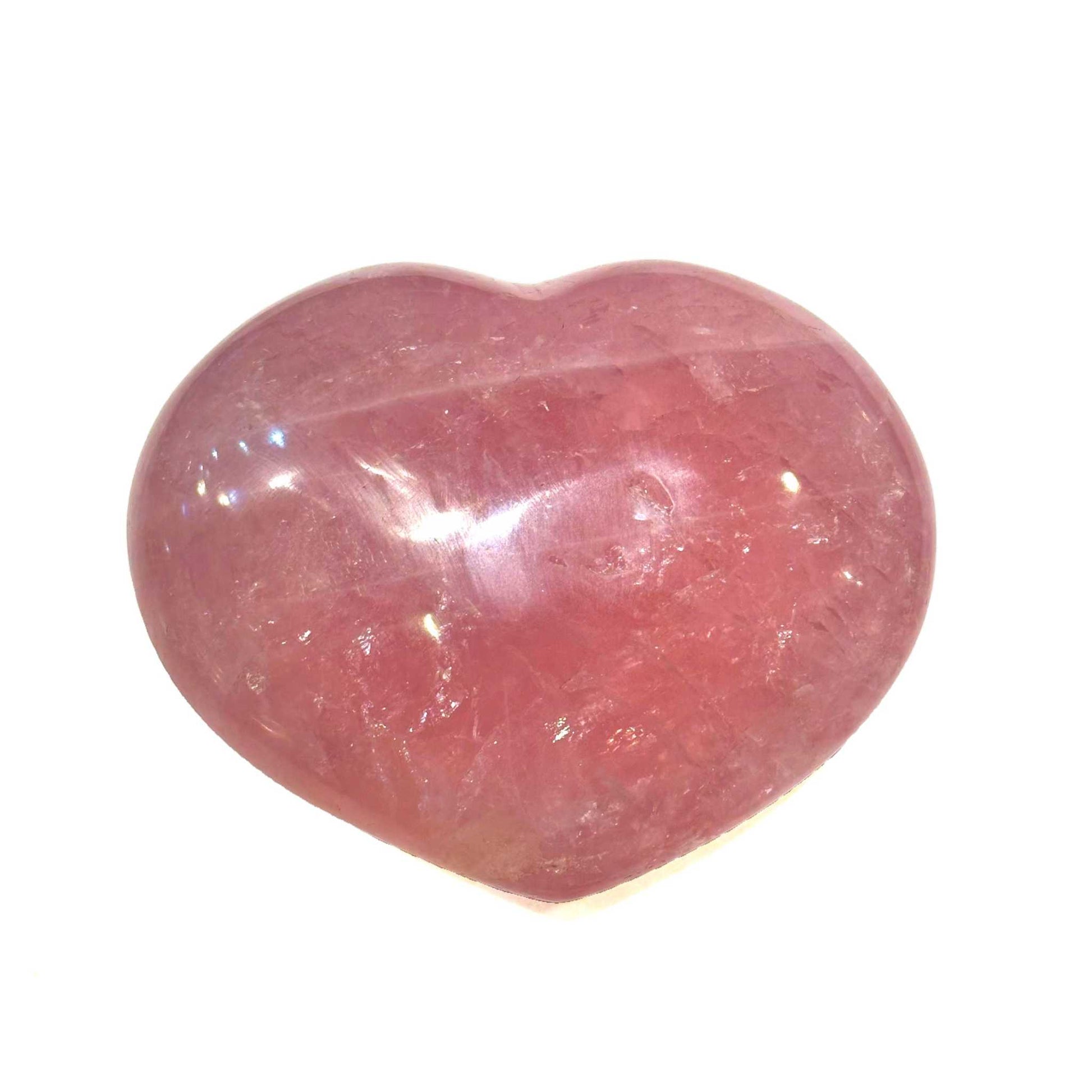 Rose Quartz Crystal Puff Heart for Love Healing