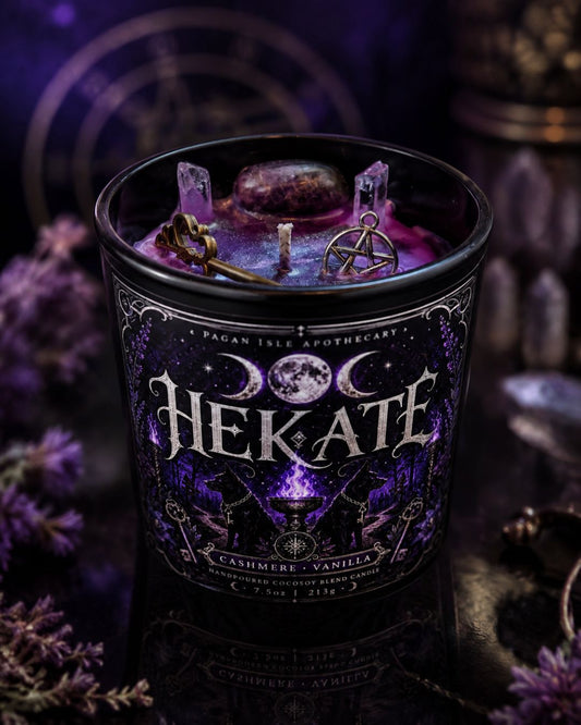 Hekate Crystal Candle | Crossroads & Witchcraft Spell Candle