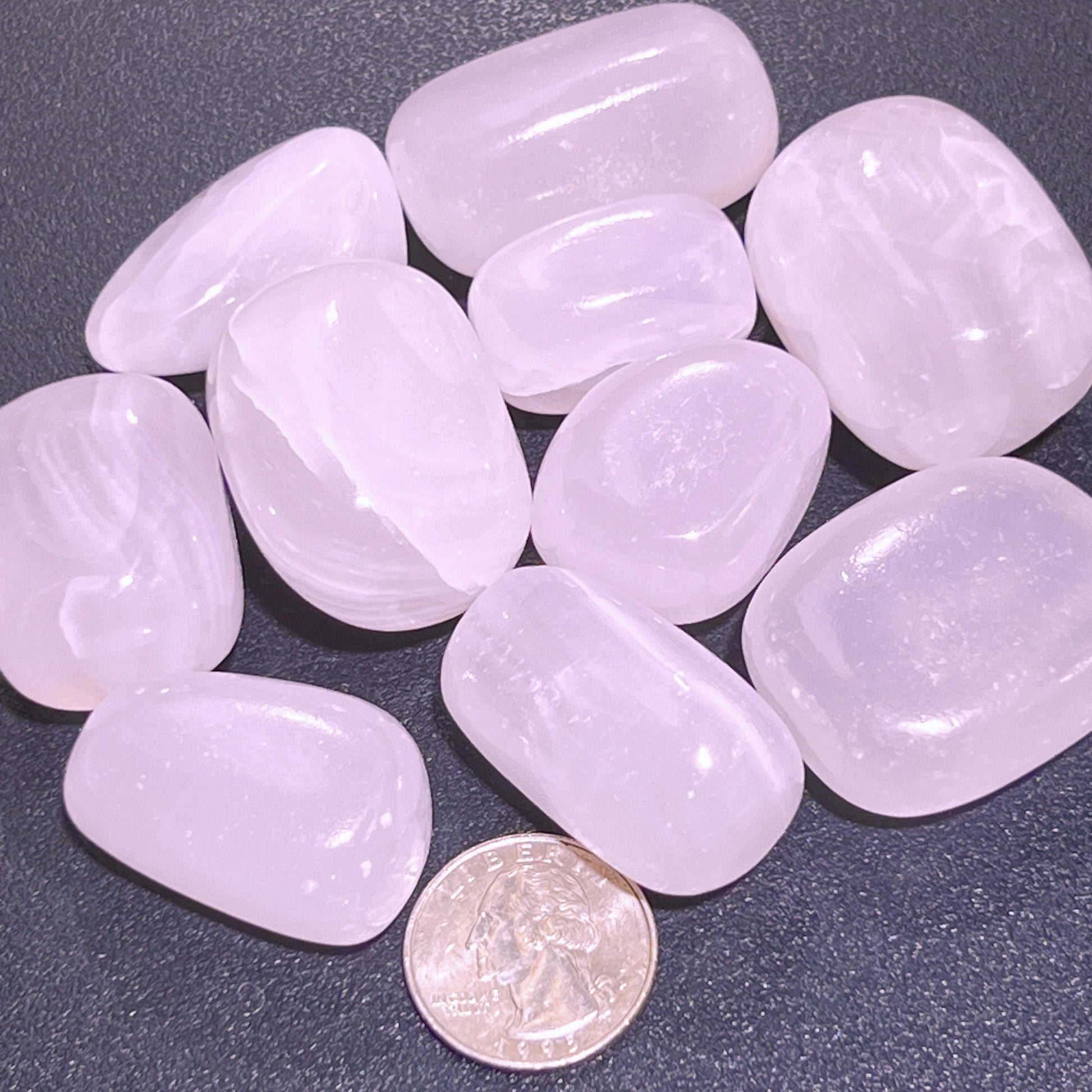Extra Quality Pink Mangano Calcite Tumbled Stones (UV Reactive)(By The Piece Or Pound) Bulk Wholesale Gemstones Decor Supply