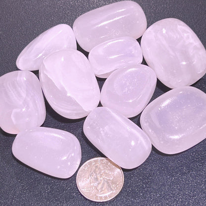 Extra Quality Pink Mangano Calcite Tumbled Stones (UV Reactive)(By The Piece Or Pound) Bulk Wholesale Gemstones Decor Supply