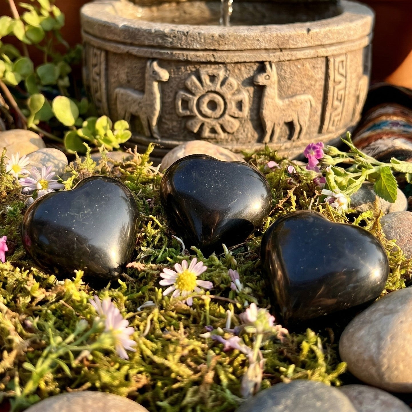 Black Onyx Puffy Heart Crystal Carving Wholesale