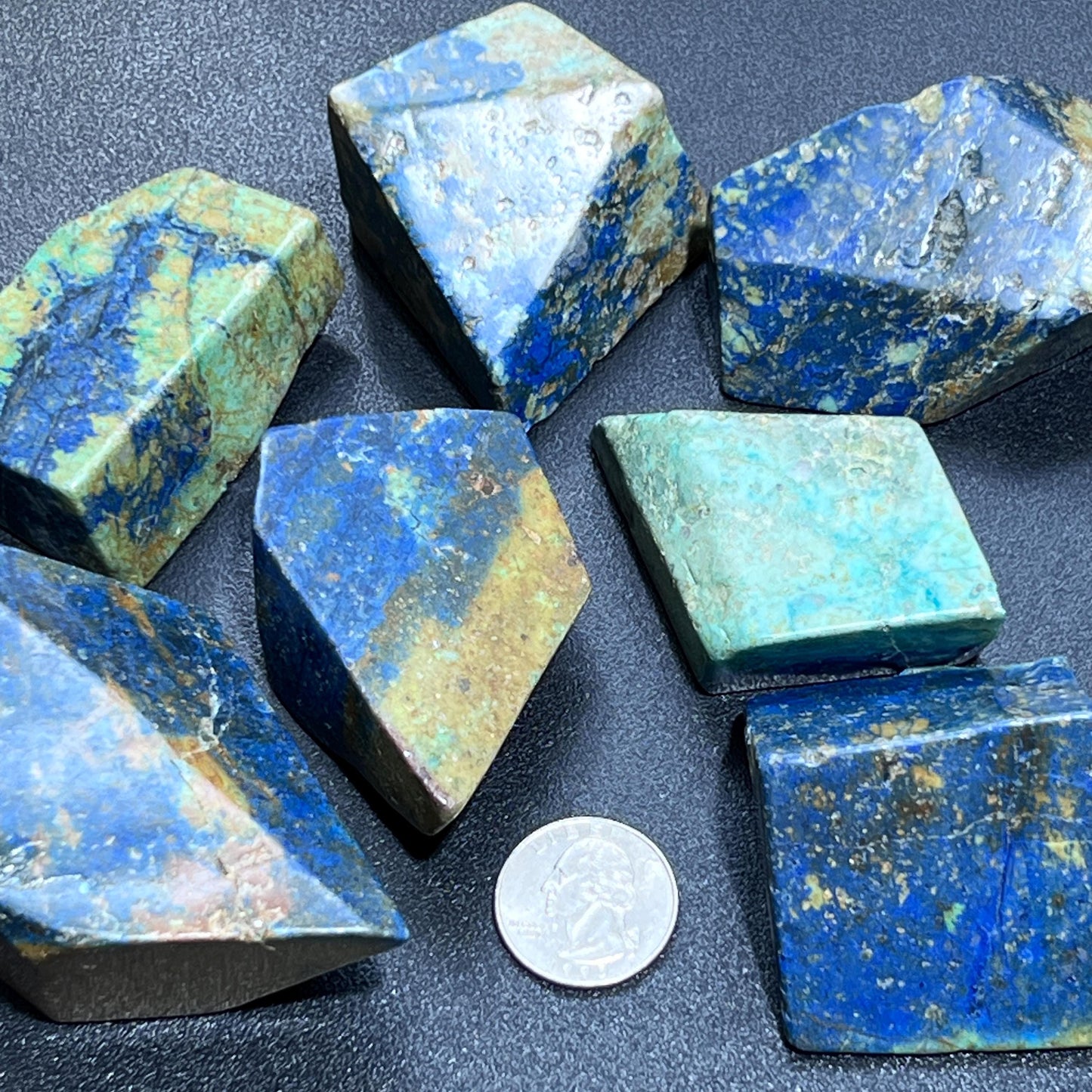 Azurite And Chrysocolla Free-form Shapes Carving Wholesale