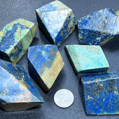 Azurite And Chrysocolla Free-form Shapes Carving Wholesale